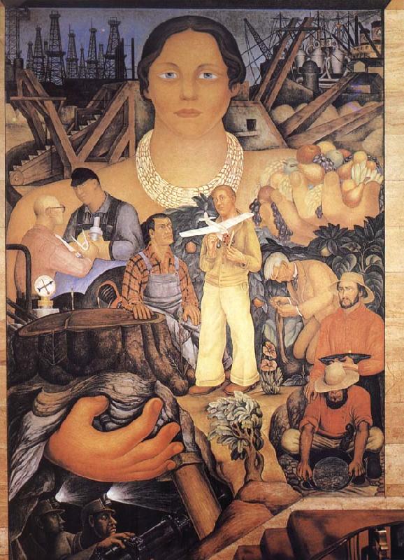 Diego Rivera Allegory of California oil painting image